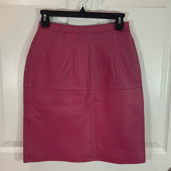 Styleworks Leather Pink 90s Mini Skirt Size 6 New - Picture 7 of 7